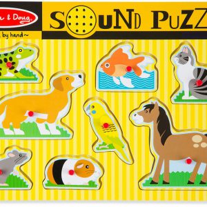 Huisdierenpuzzel met geluid