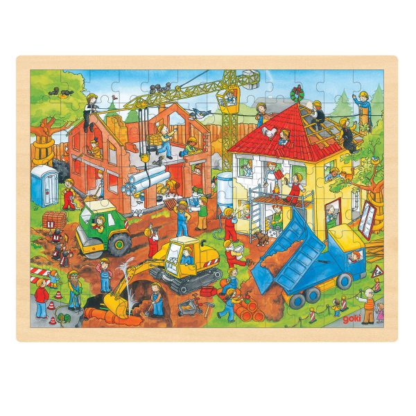 Houten legpuzzel Bouwplaats