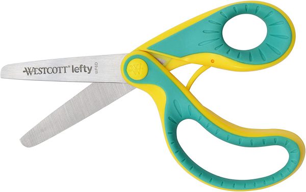 Ergonomische kinderschaar voor linkshandigen
