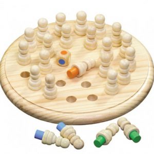 Houten Memospel met dobbelsteen